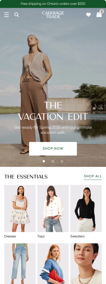 Fashion store product listing page, mobile design by port80