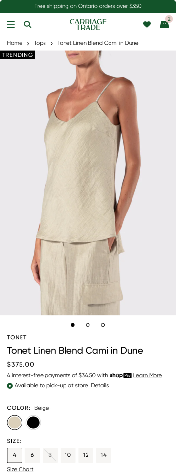 Fashion store dress product page, mobile design by port80