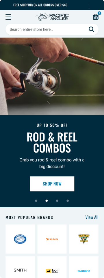 Outdoor and bike store homepage, mobile design by port80
