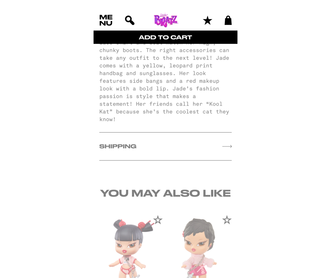 Bratz by MGA ecommerce project by Port80