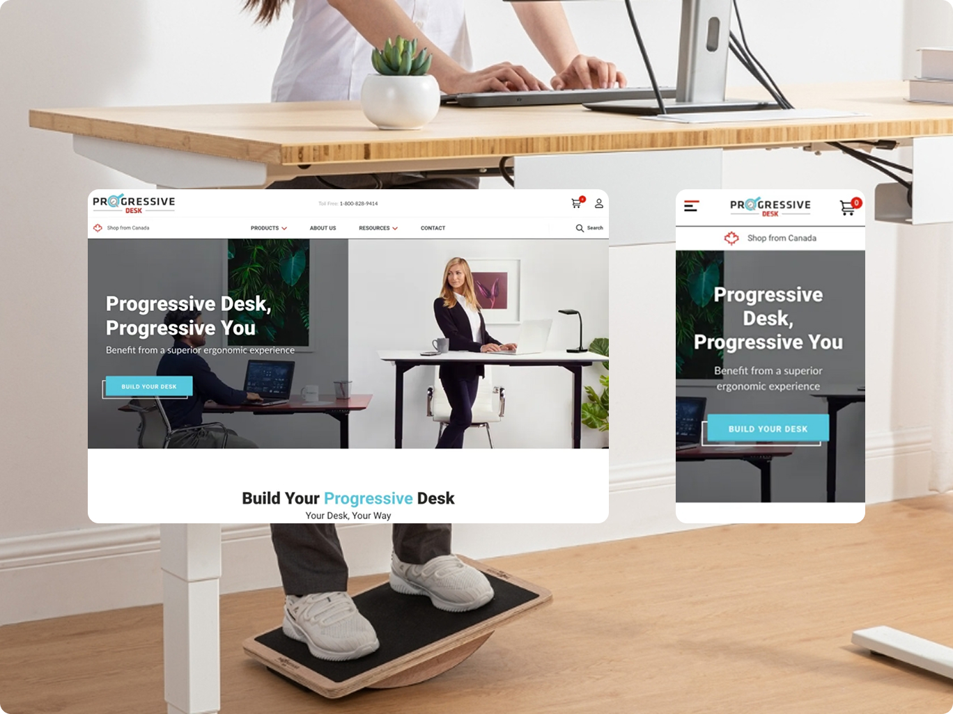 Progressive Desk Shopify store design