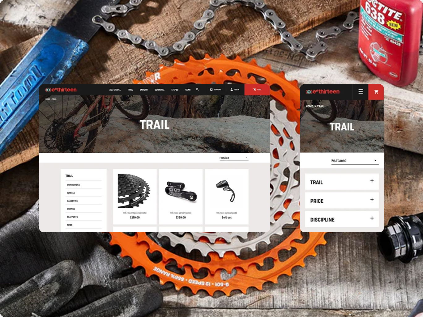e*thirteen Shopify store screenshot