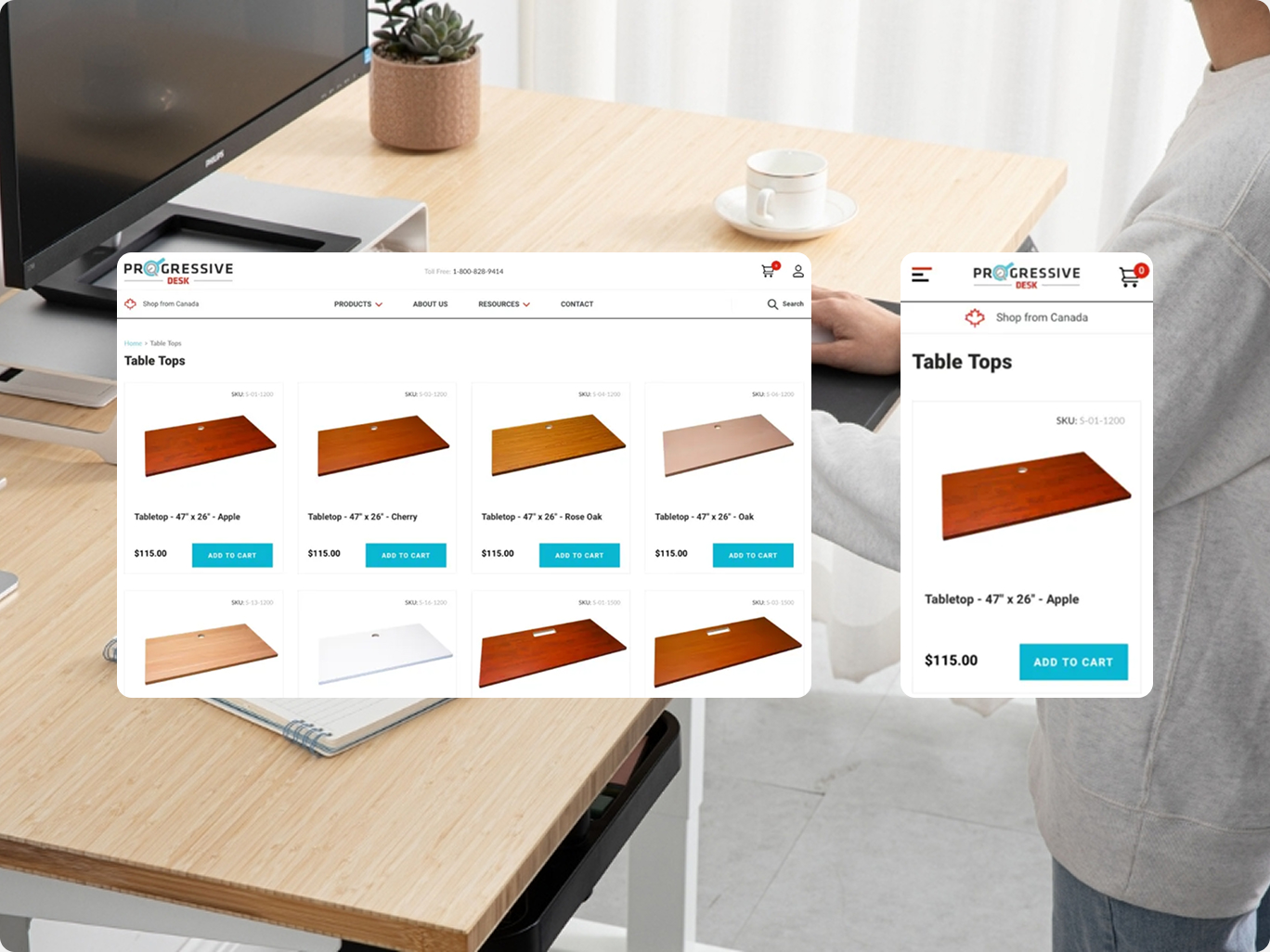 Progressive Desk Shopify store screenshot