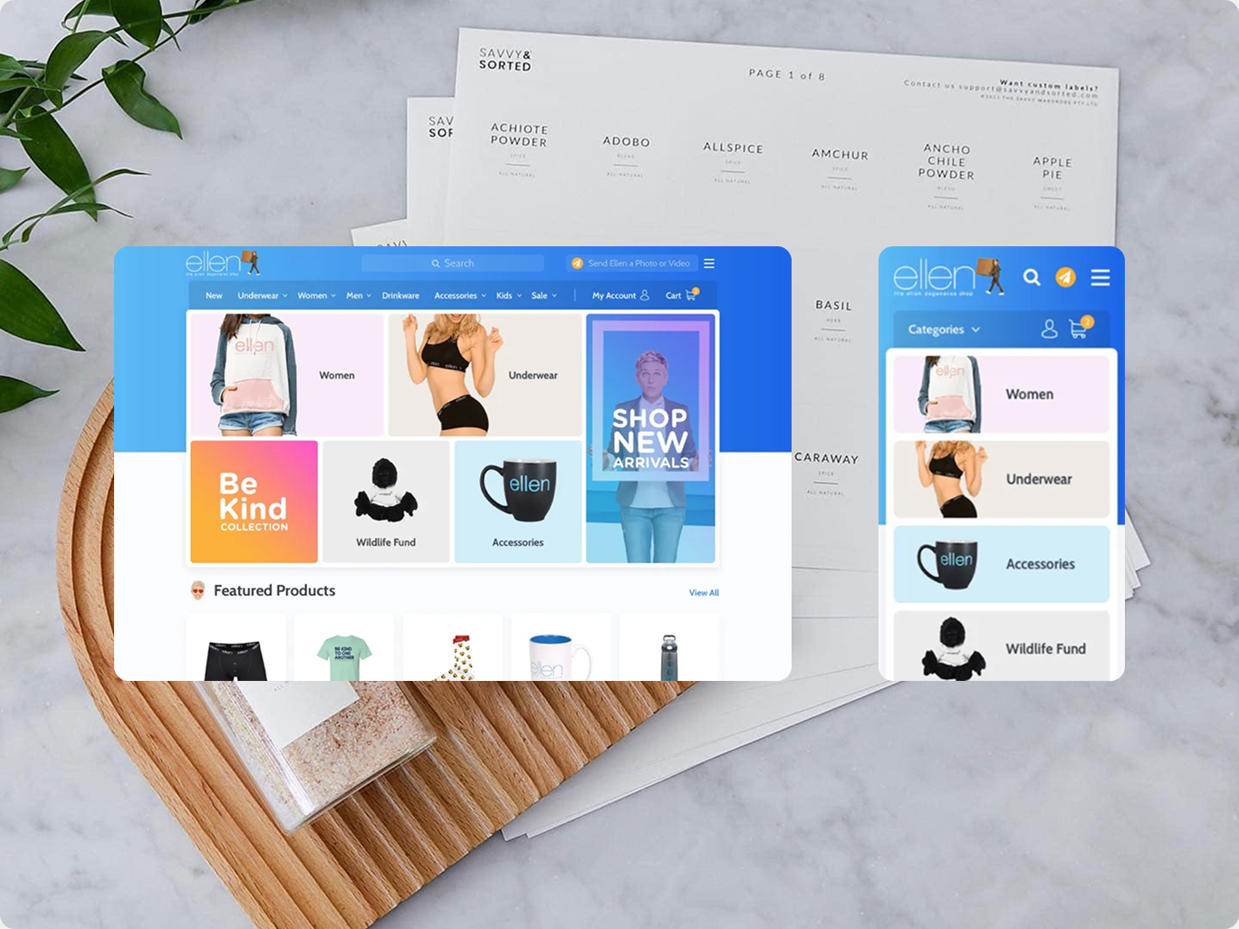 Ellen Shopify store screenshot