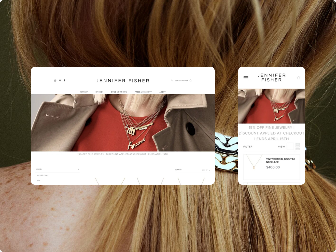 Jennifer Fisher Shopify store screenshot