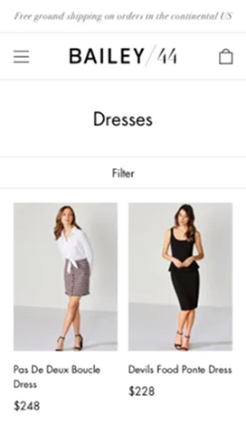 Bailey44 mobile homepage - Port80 Project