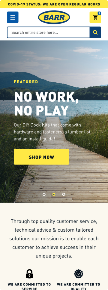 Barr Plastics homepage, mobile design by port80