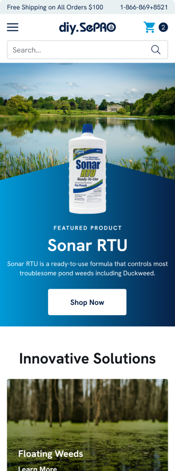Barr Plastics algae products homepage, mobile design by port80