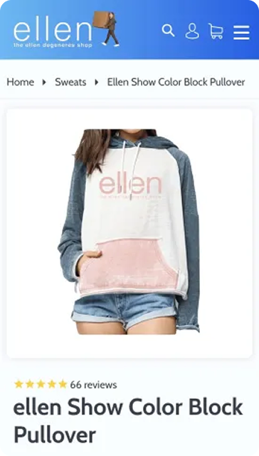 Ellen mobile collection page - Port80 Project