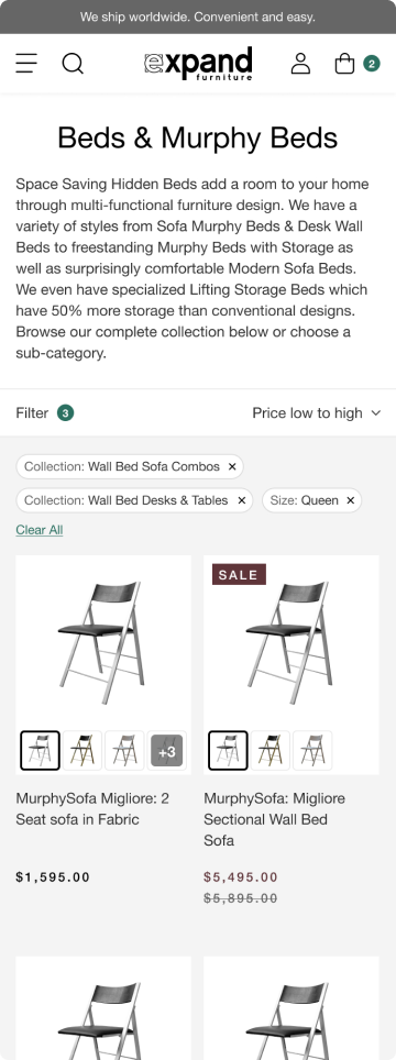 Pool and spa store product page, mobile design by port80