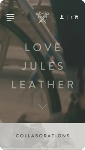 Love Jules Leather mobile product page - Port80 Project