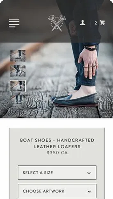 Love Jules Leather mobile collection page - Port80 Project
