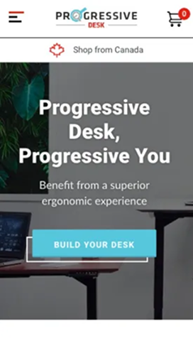 Progressive Desk mobile product page - Port80 Project