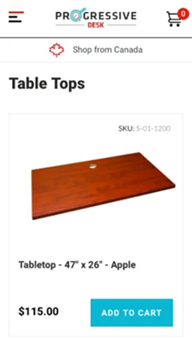 Progressive Desk mobile homepage - Port80 Project