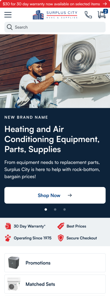 Outdoor store category page, mobile design by port80
