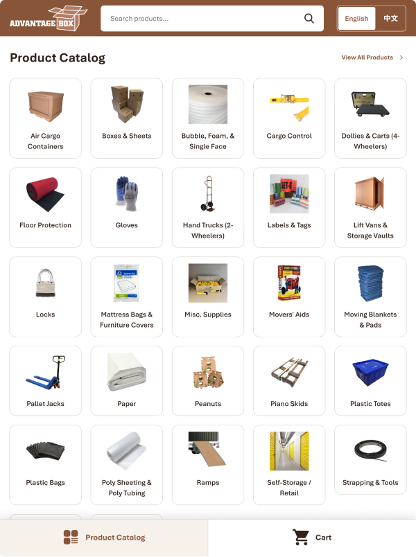 Furniture store product listing page, mobile design by port80