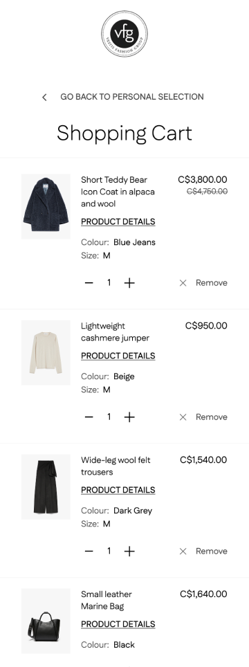 Online store shopping cart page, mobile design by port80