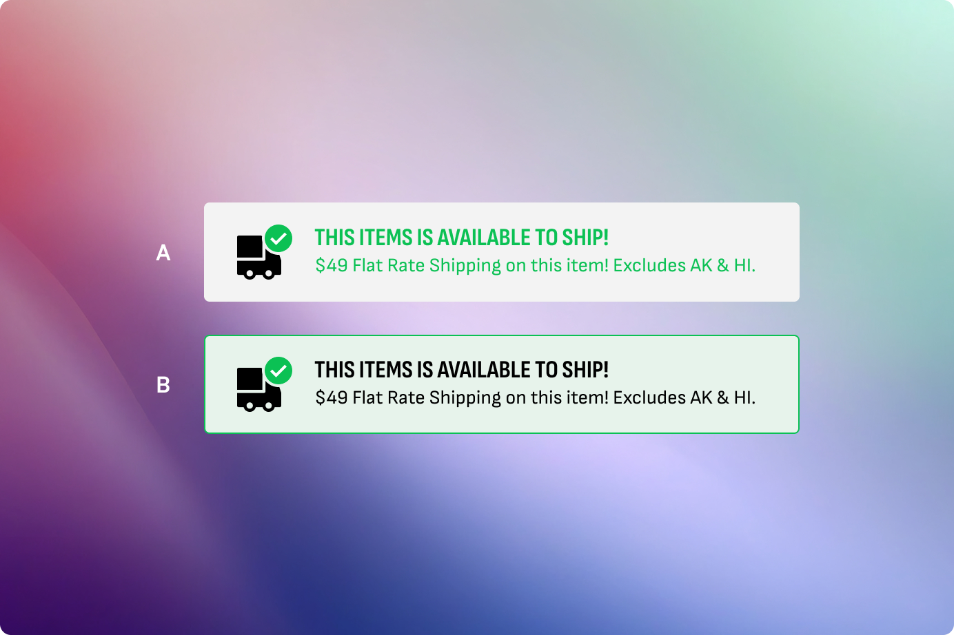 Store product availability and shipping messages shown to a shopper