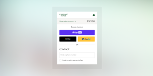 Shopify checkout with Shop Pay, Google Pay and PayPal express payment options