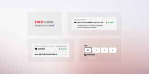 Store checkout screen showing product availability and shipping details