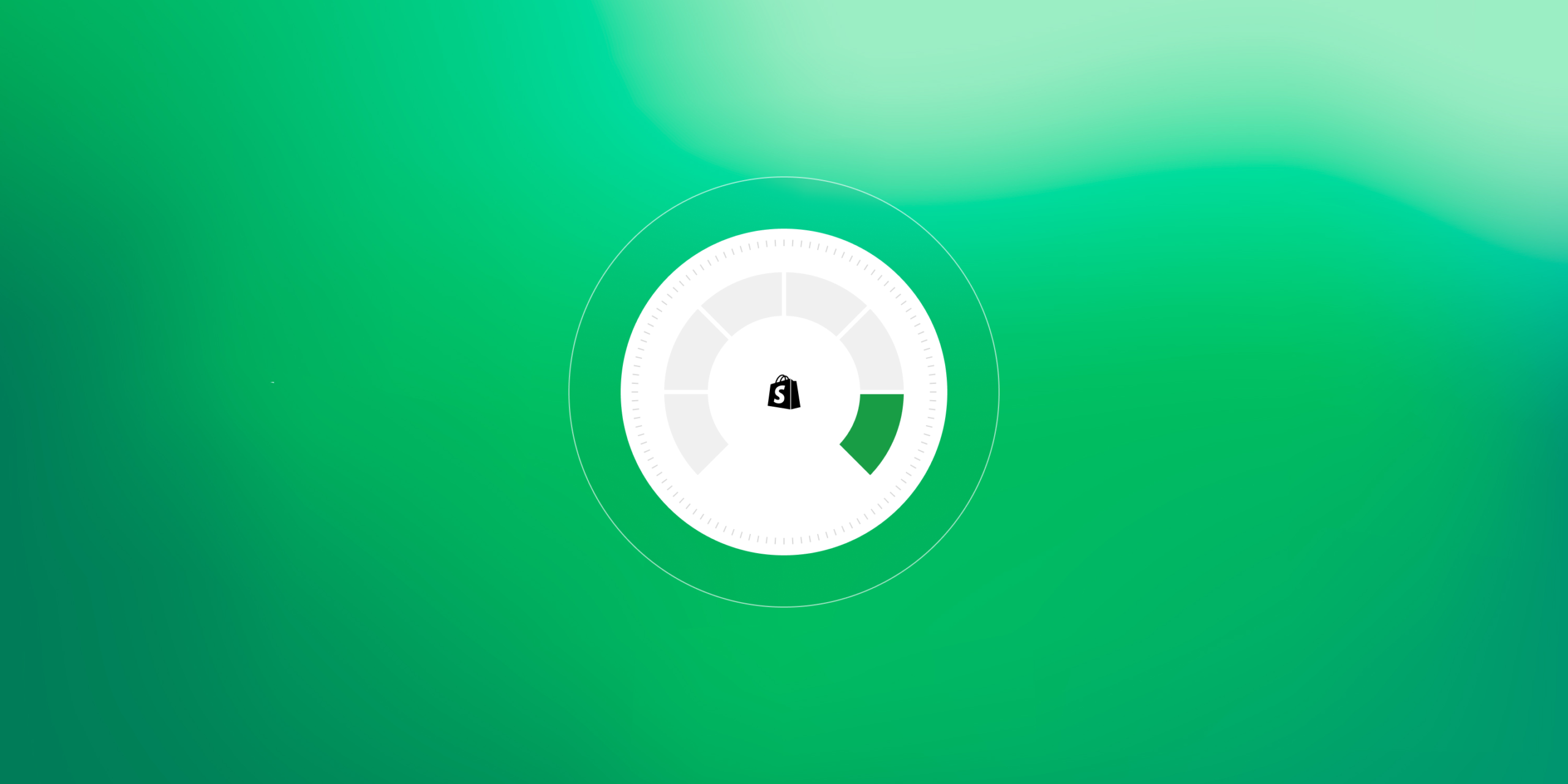 Circular gauge illustrating a Shopify site speed score