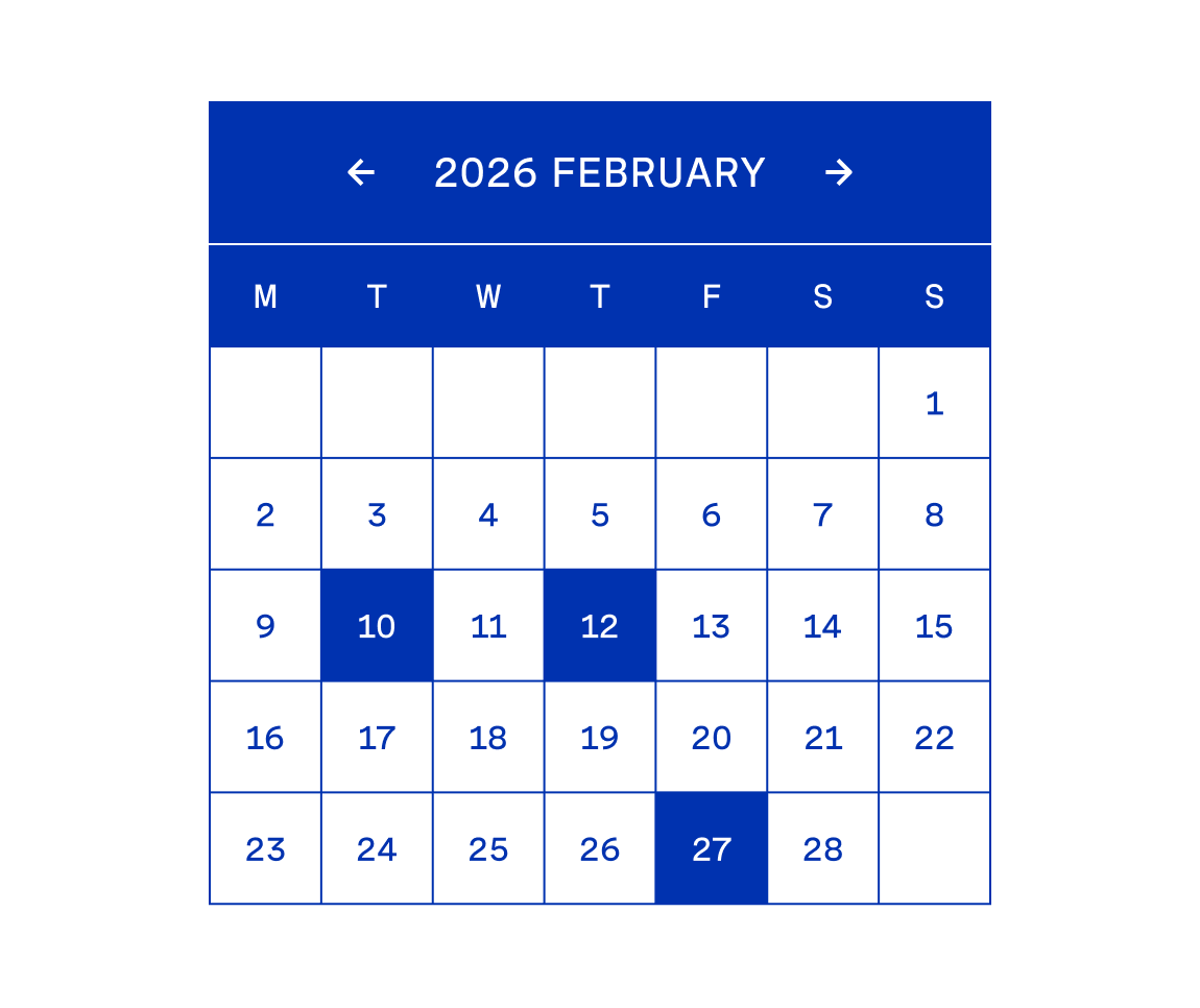Yaletown February 2026 events calendar, design detail by port80
